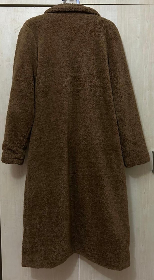 Kahverengi Uzun Yünlü Kadın Kaban - Görsel 2