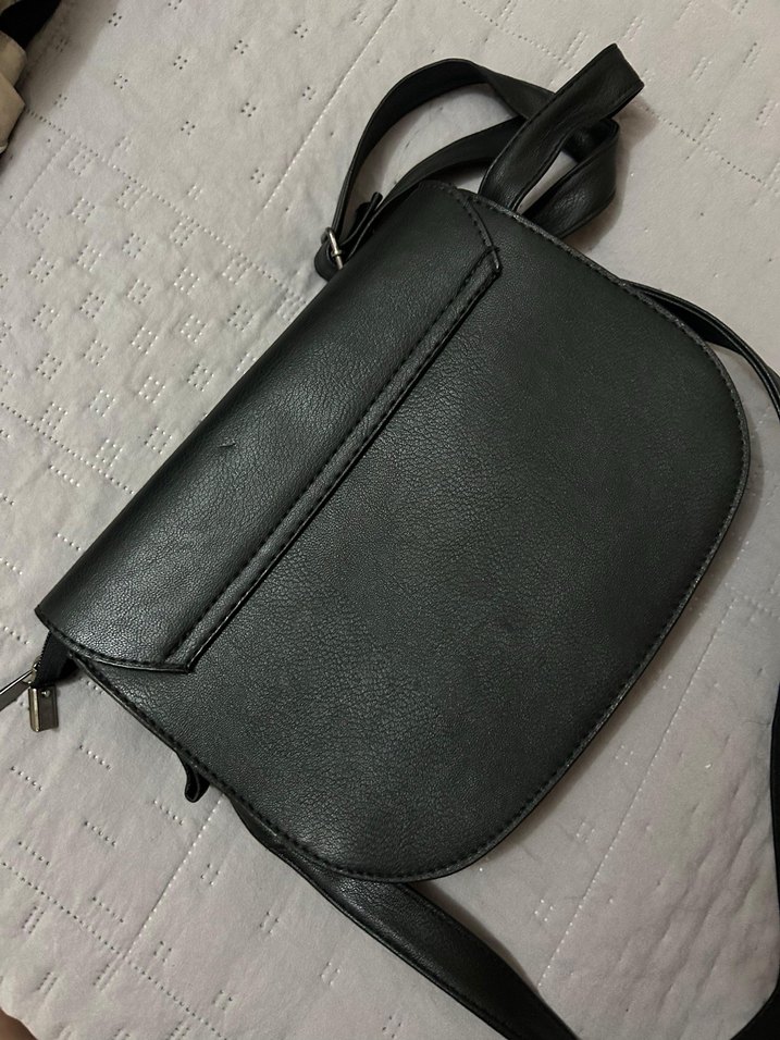 Siyah Deri Kadın Omuz Çantası - Görsel 2
