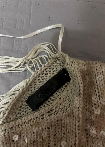 Gri Payetli Örgü Kadın Kazak - Görsel 4