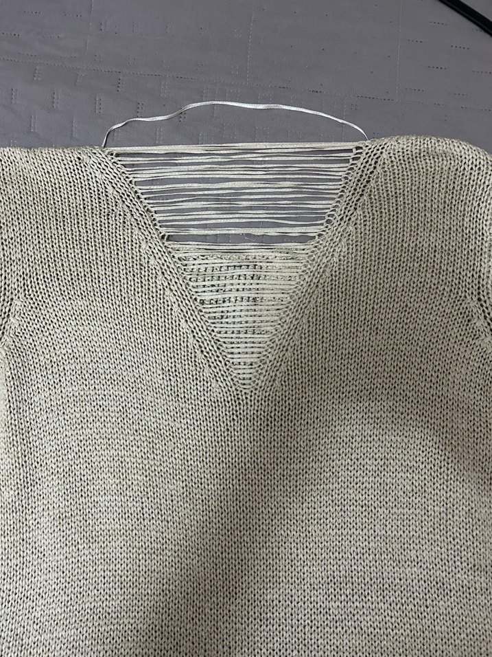 Gri Payetli Örgü Kadın Kazak - Görsel 3