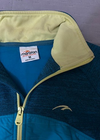 Kadın Mavi Fermuarlı Yüksek Yaka Spor Ceket - Görsel 4