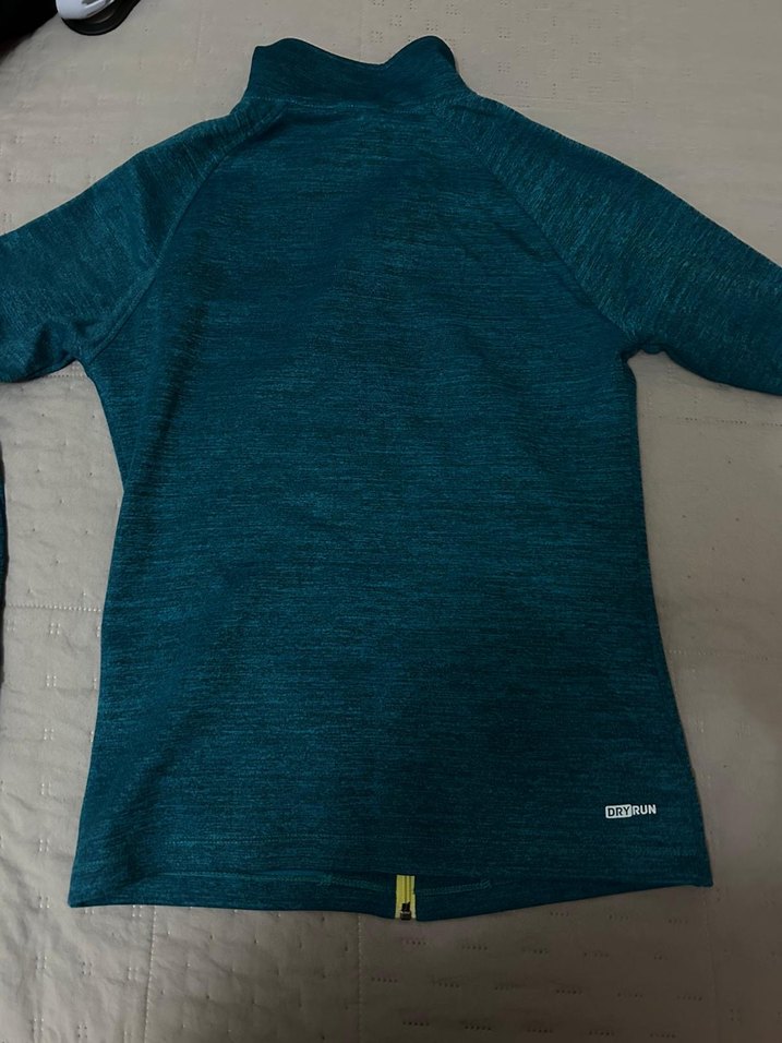 Kadın Mavi Fermuarlı Yüksek Yaka Spor Ceket - Görsel 3