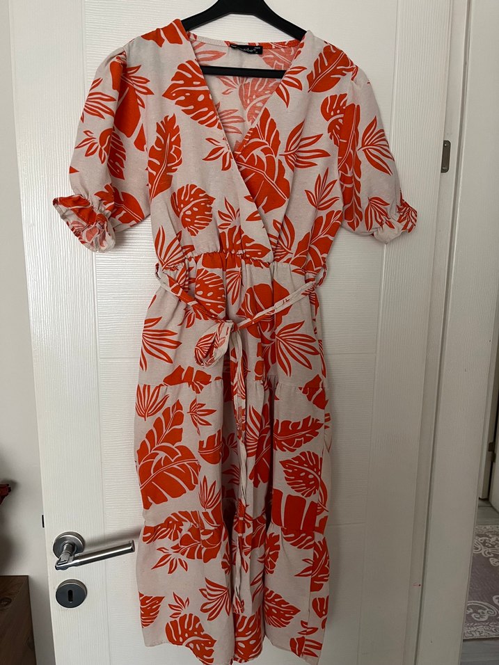 Keten elbise - Görsel 2