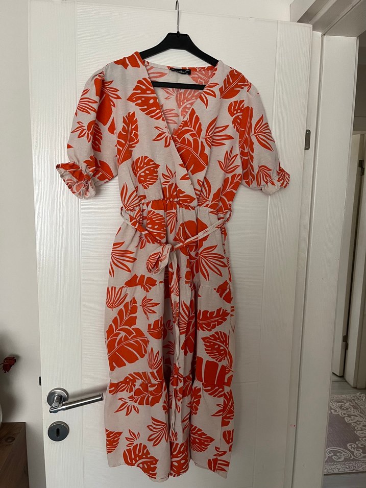 Keten elbise - Görsel 3