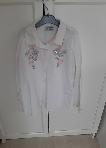 Beyaz Pamuklu Uzun Kollu Gömlek - Görsel 4