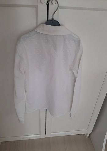 Beyaz Pamuklu Uzun Kollu Gömlek - Görsel 2