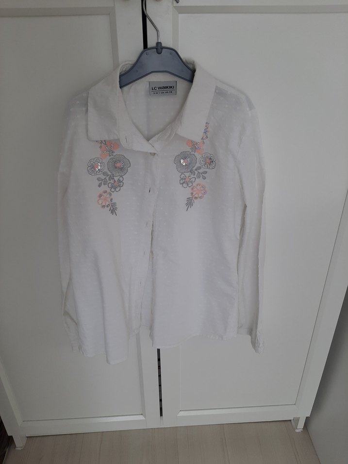 Beyaz Pamuklu Uzun Kollu Gömlek - Görsel 4