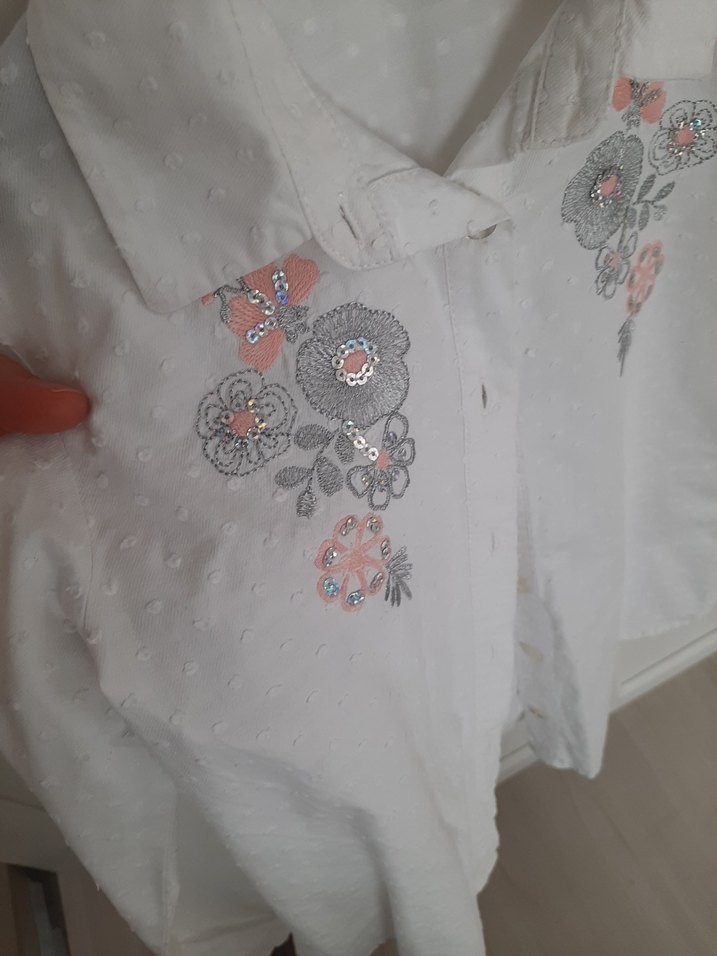 Beyaz Pamuklu Uzun Kollu Gömlek - Görsel 3