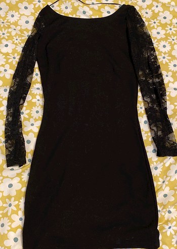 Dantelli Siyah Midi Gotik Elbise