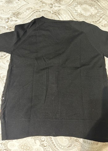 Journey Altın Renkli Uzun Kollu  yün Desenli Hırka - Görsel 5