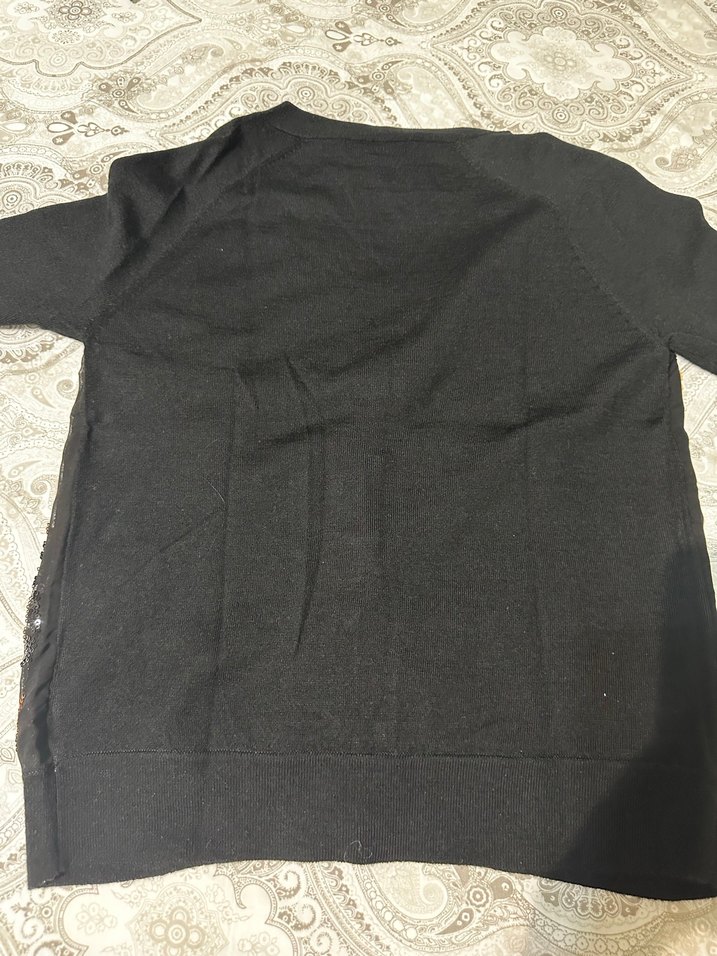 Journey Altın Renkli Uzun Kollu  yün Desenli Hırka - Görsel 5