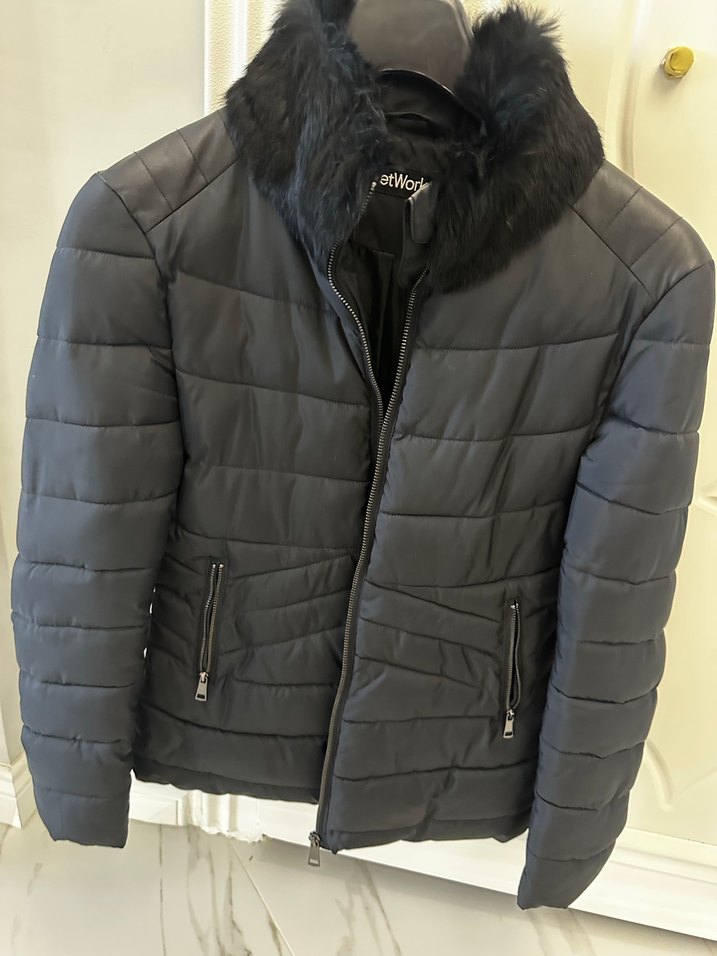 NetWork Siyah Kürklü Kadın Kışlık Mont - Görsel 2