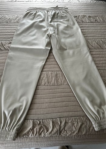 Zara Kadın Bej Bol Kesim deri jogger Pantolon - Görsel 11