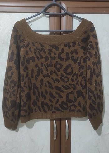İpekyol Kahverengi Leopar Desenli Kadın Triko Kazak - Görsel 2