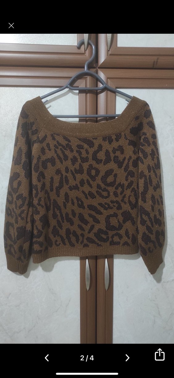 İpekyol Kahverengi Leopar Desenli Kadın Triko Kazak - Görsel 2