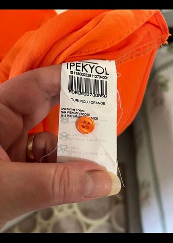 İpekyolKemerli Turuncu Uzun Kollarsız Elbise - Görsel 4