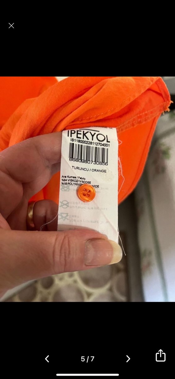 İpekyolKemerli Turuncu Uzun Kollarsız Elbise - Görsel 4