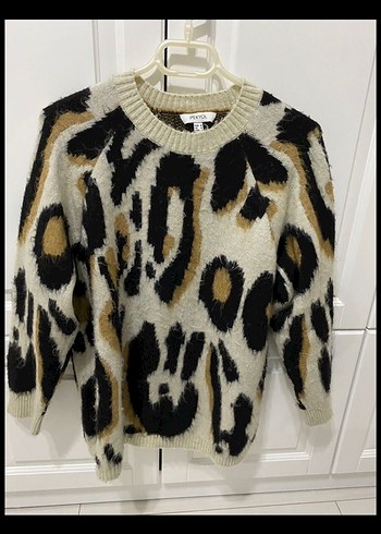 İpekyol Kadın Bej  hayvan Desenli Salaş Kazak - Görsel 3