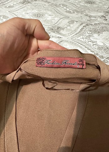 Merserize Düğmeli Kahverengi Kadın Hırka - Görsel 4