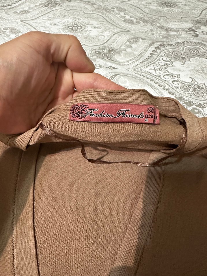 Merserize Düğmeli Kahverengi Kadın Hırka - Görsel 4