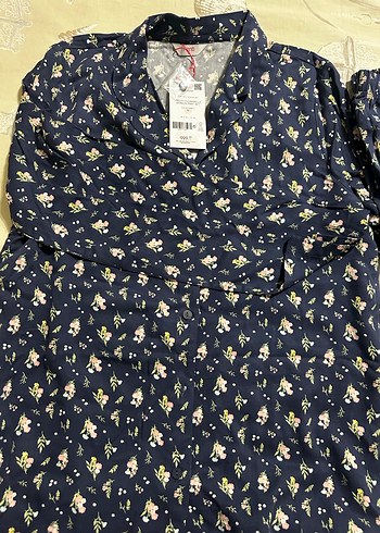 Penti marka Çiçek Desenli Pamuklu V Yaka pijama takımı - Görsel 4