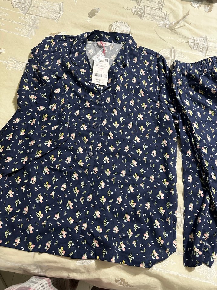 Penti marka Çiçek Desenli Pamuklu V Yaka pijama takımı - Görsel 2