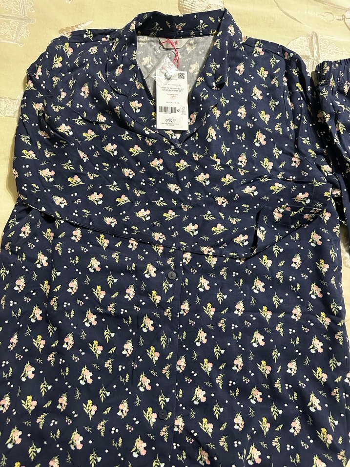 Penti marka Çiçek Desenli Pamuklu V Yaka pijama takımı - Görsel 4