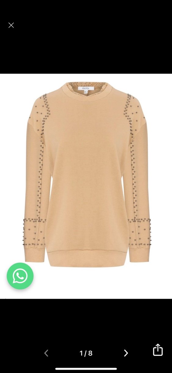 Bej Süet Görünümlü Rahat Kesim sweatshirt - Görsel 2