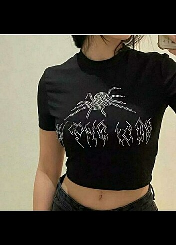 SPİDER TAŞLI CROP
