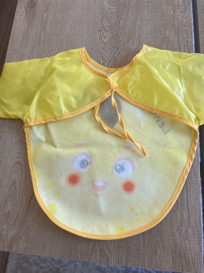 Sarı Baskılı Uzun Kollu Bebek Önlüğü etkinlik boyama önlüğü - Görsel 5