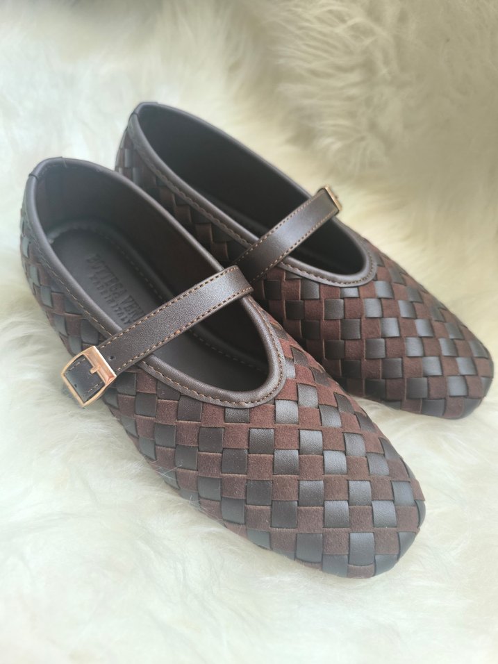 Kahverengi Tokalı Blok Topuklu Kadın Babet - Görsel 2