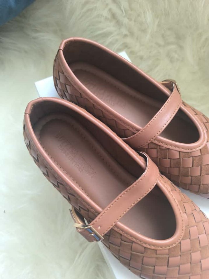 taba rengi Kareli Tokalı Kadın Babet - Görsel 2