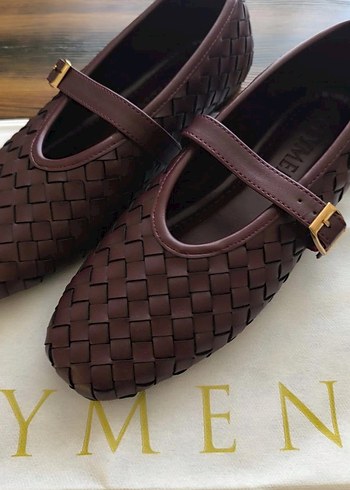 Zara Kahverengi Tokalı Deri Kadın Babet