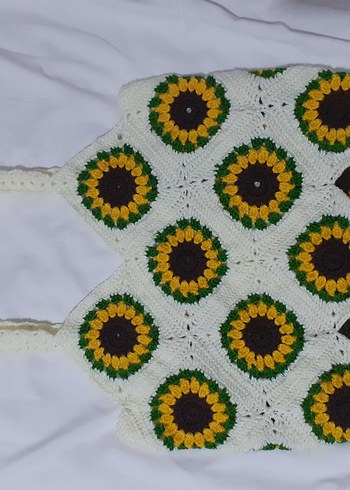 ay çiçeği motifli bluz - Görsel 5