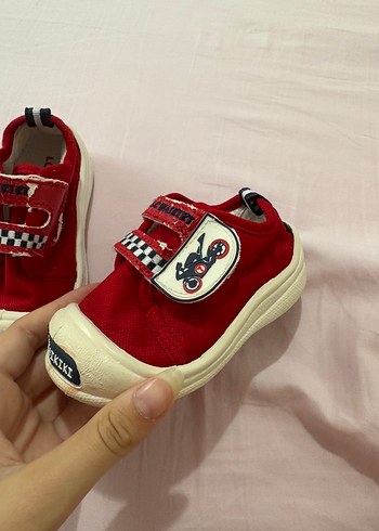 Kırmızı Erkek Çocuk Sneakers çıtçıtlı