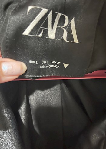l Beden Zara Siyah Deri Biker Ceket