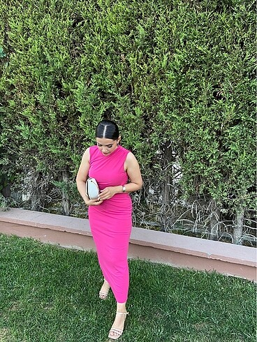 m Beden pembe Renk Zara elbise