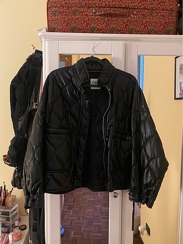 ZARA deri ceket oversized L beden