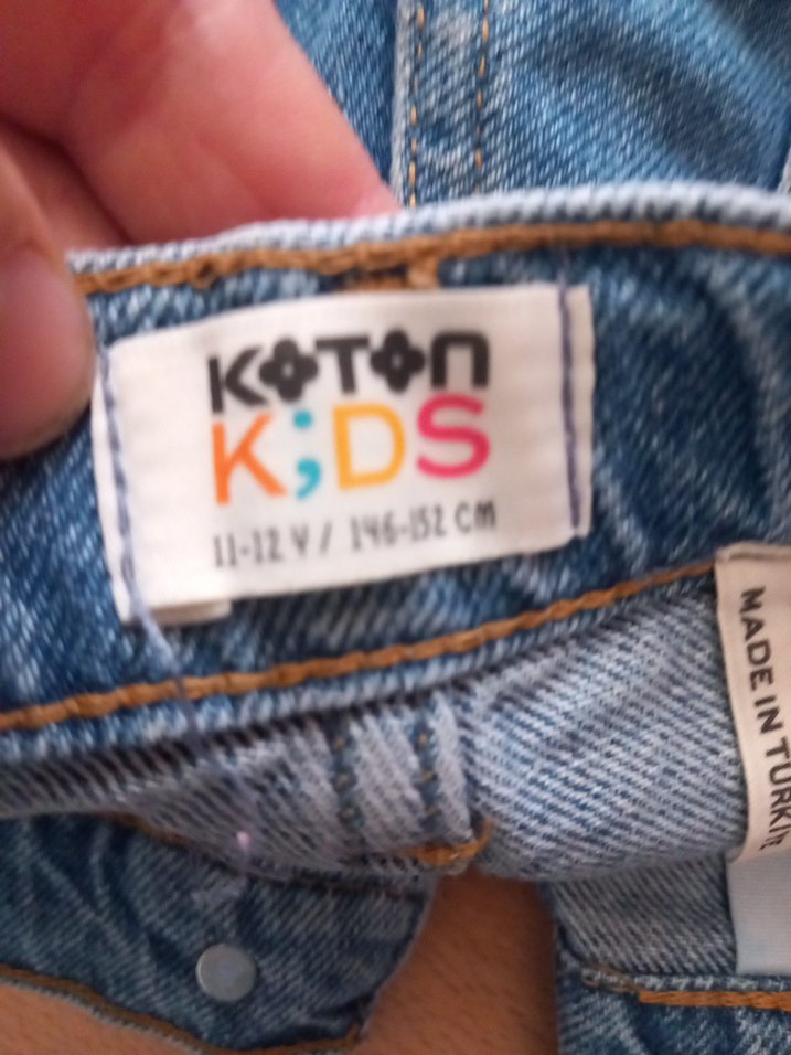 Nakışlı Koyu Mavi Kız Kot Şort - Görsel 5