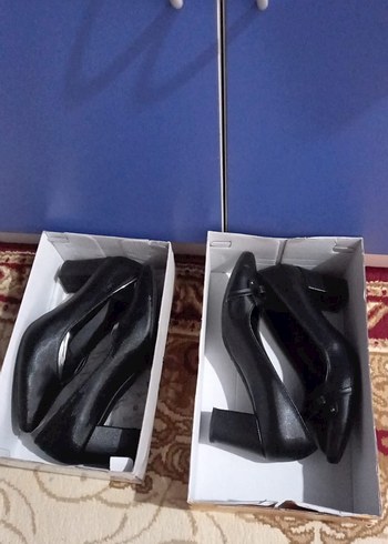 Kadın Siyah Tokalı Blok Topuklu Stiletto - Görsel 2