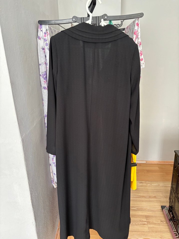 Siyah Uzun Kadın Kaban - Görsel 2