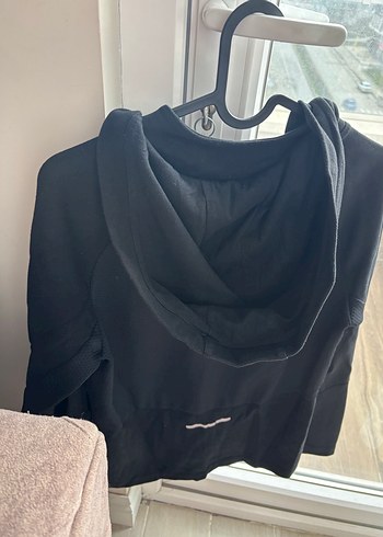 Siyah Fermuarlı Kadın Spor Ceket - Görsel 2