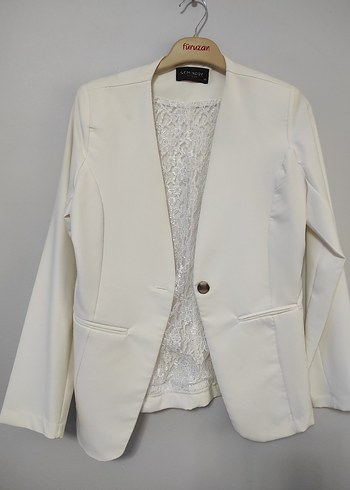 Zara Ekru Tek Dugmeli Kadin Blazer Ceket