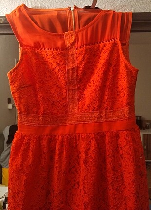 s Beden turuncu Renk turuncu dantel elbise