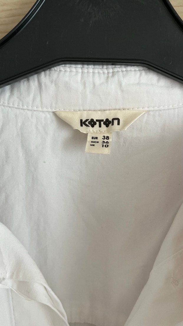 Beyaz Düğmeli Uzun Kollu Keten Gömlek - Görsel 2