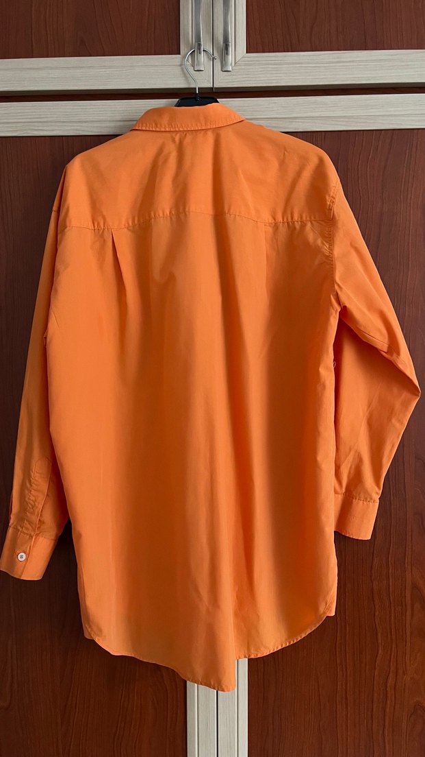 Turuncu Uzun Kollu Kadın Gömlek - Görsel 3
