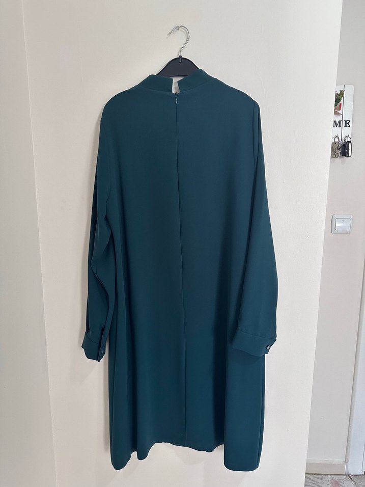 KADO Marka Zümrüt Yeşili Uzun Kollu Piliseli Tunik - Görsel 3