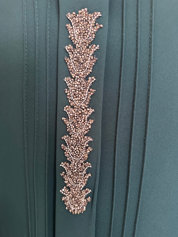 KADO Marka Zümrüt Yeşili Uzun Kollu Piliseli Tunik - Görsel 2