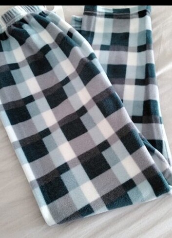 xl Beden Muka ekoseli polar pijama alti