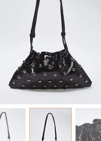 Yılan Desenli Siyah Deri Rock Punk Çanta - Görsel 3